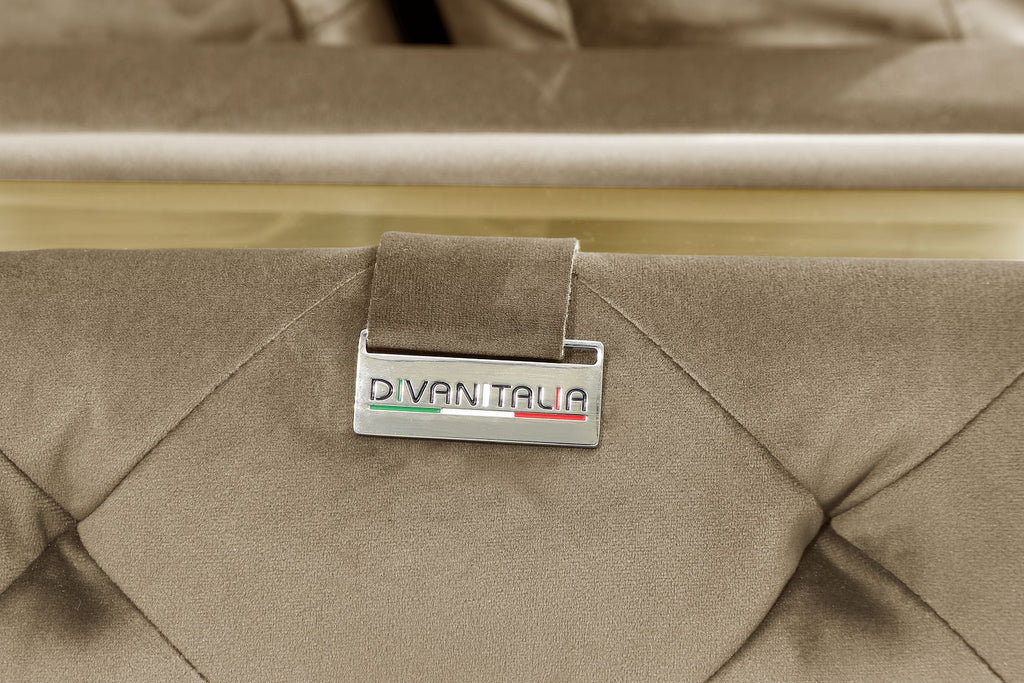 1051 Divanitalia Beige Sofa in Velvet Fabric