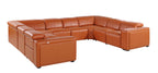 1224 Divanitalia 8-Piece U-Shaped Sectional Sofa in Top Grain Italian Leather with 4 Power Recliners & Power Headrests
