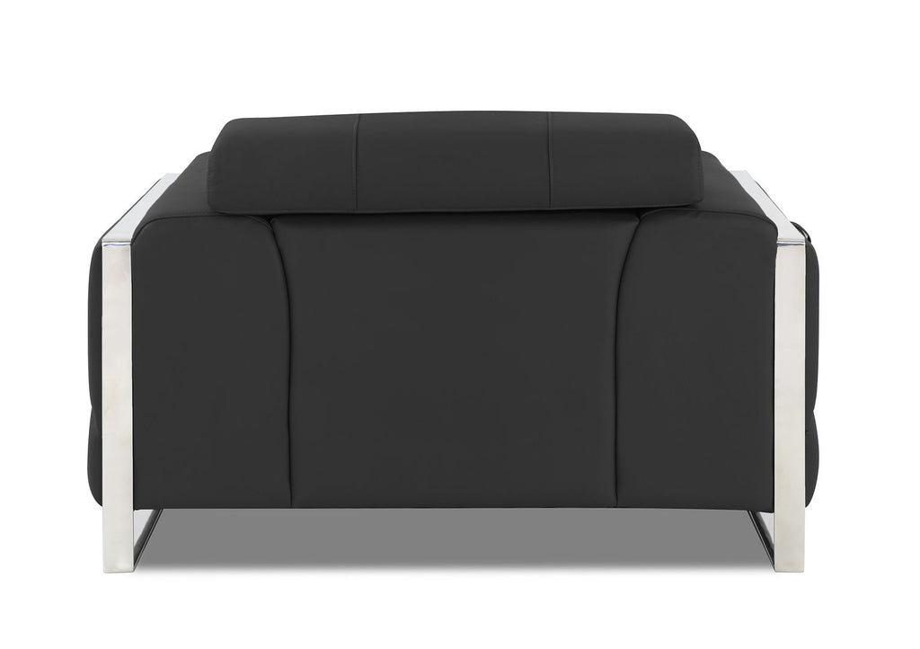 903 Divanitalia Chair with Adjustable Headrest in Top-grain Italian Leather - Dark Grey - SKU 903-CH-DARK GRAY - view 4