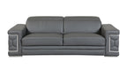 692 Divanitalia 2-Piece Sofa Set with Adjustable Headrest in Top-grain Italian Leather - Dark Grey - SKU 692- DARK GRAY 2PC (S/L) - GROUP - view 3