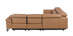 1246 Divanitalia 5-Piece L-Shaped Modular Power Reclining Sectional Sofa with Power Headrests - Top Grain Italian Leather