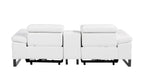 1246 Divanitalia Top Grain Italian Leather Console Loveseat with Power Headrest - White - SKU 1246-WHITE-3.2-HT - view 7