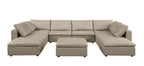 1100 Divanitalia Top-grain Italian Leather 9-Piece Sectional Sofa with Chaise