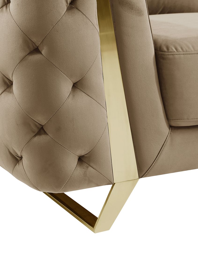 1051 Divanitalia Beige Sofa in Velvet Fabric