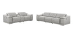 9762 Divanitalia 6-Piece Modular Power Reclining Sofa and Console Loveseat Set with 5 Power Recliners in Top Grain Italian Leather - Light Grey - SKU 9762-LT-GREY-6.5-HT - view 3