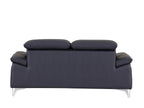 727 Divanitalia Loveseat with Adjustable Headrest in Top-grain Italian Leather - Navy - SKU 727-L-NAVY - view 4
