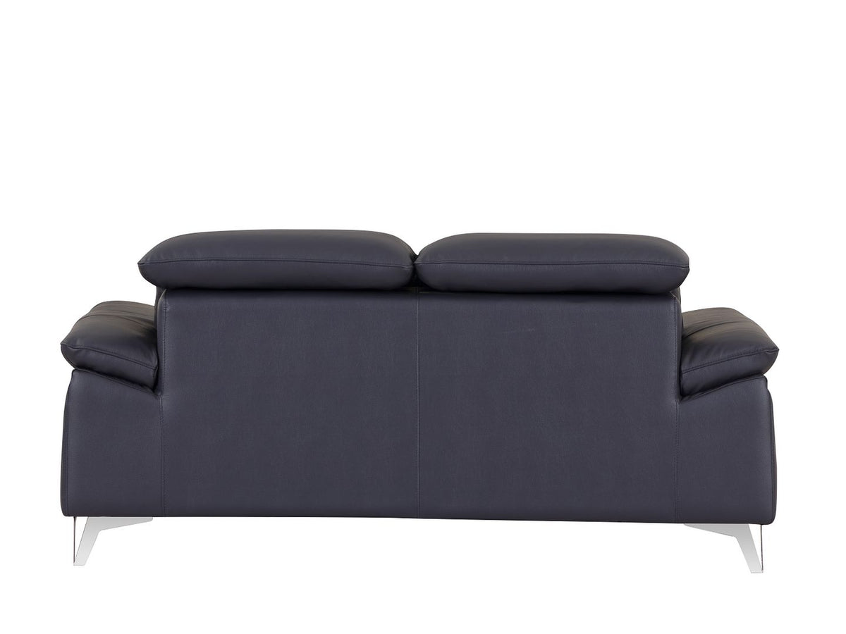 727 Divanitalia Loveseat with Adjustable Headrest in Top-grain Italian Leather - Navy - SKU 727-L-NAVY - view 4