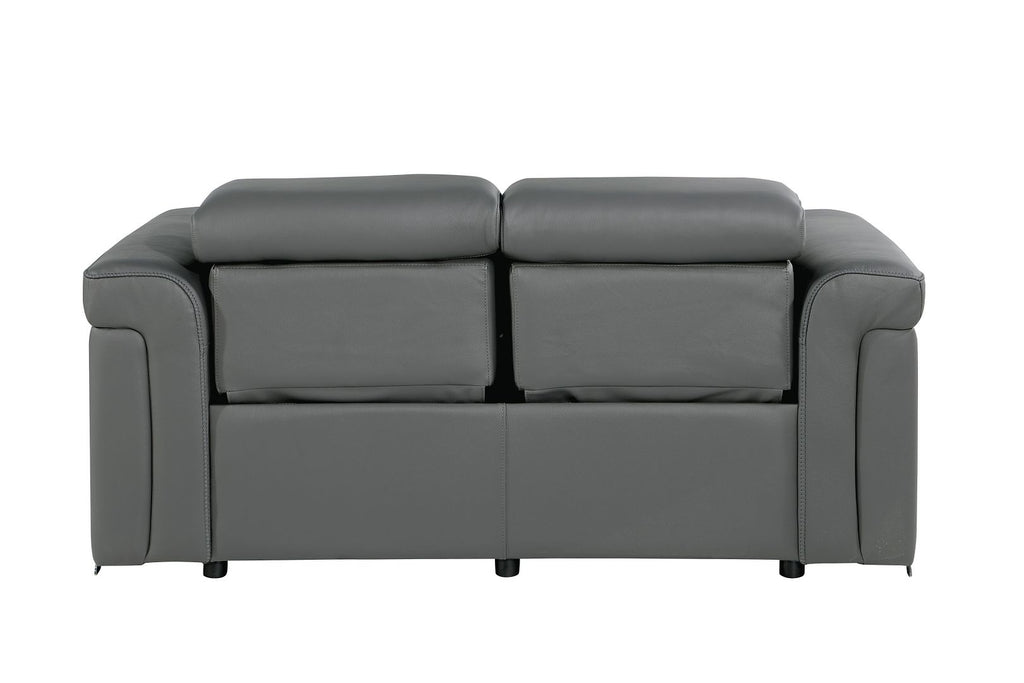 1126 Divanitalia Power Reclining Loveseat in Top Grain Italian Leather with 2 Power Recliners & Power Headrests