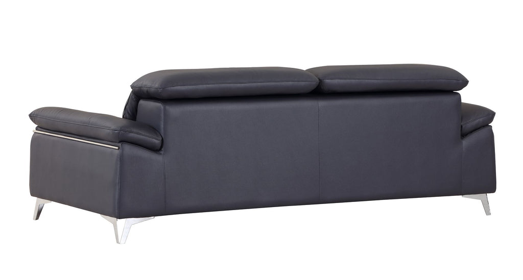 727 Divanitalia Sofa with Adjustable Headrest in Top-grain Italian Leather - Navy - SKU 727-S-NAVY - view 3