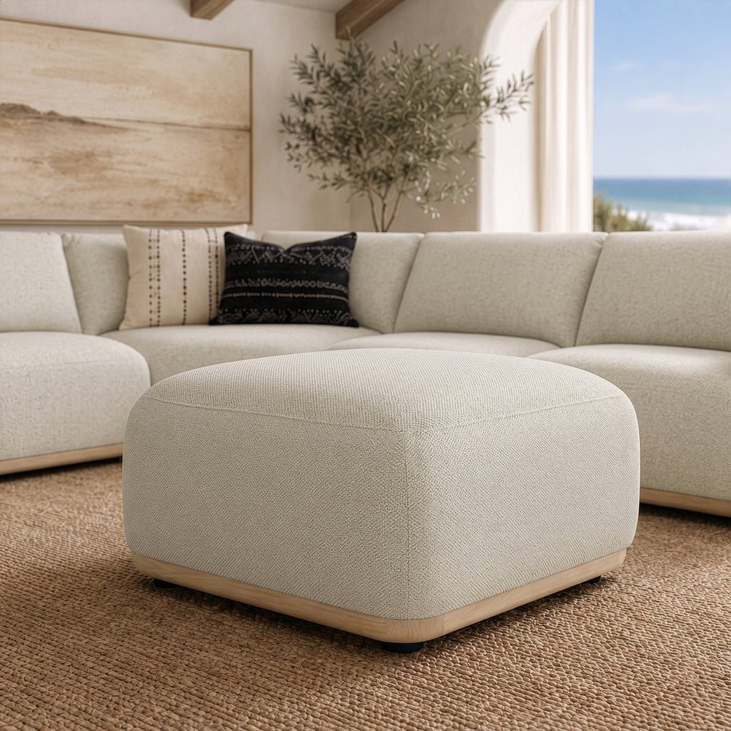 Evans - Contemporary Off-White Fabric Modular Sectional Sofa - Contemporary Off - White Fabric Modular Sectional Sofa