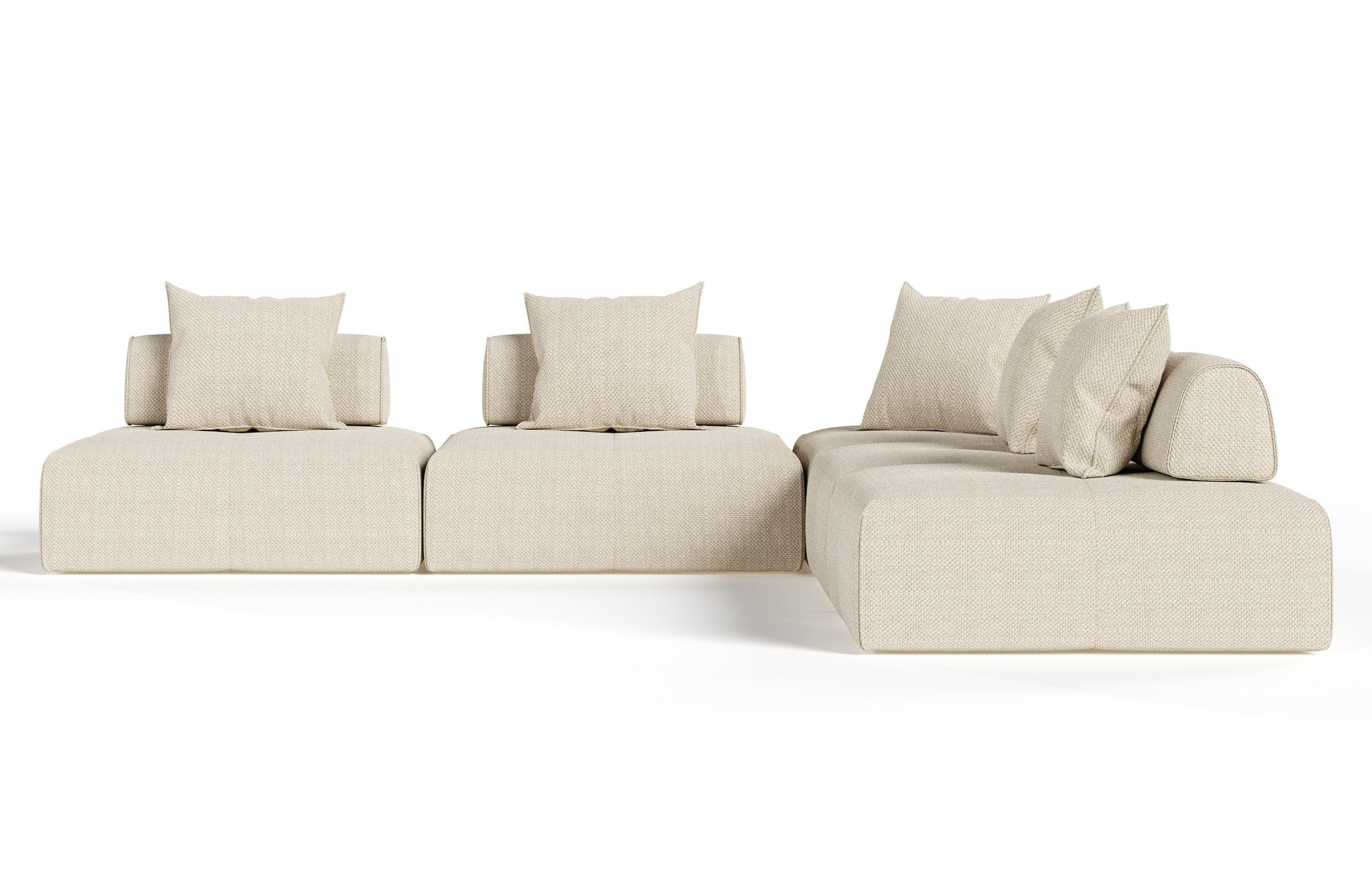 Mondo - Modern Modular Beige Fabric Sectional Sofa - Modern Modular Beige Fabric Sectional Sofa