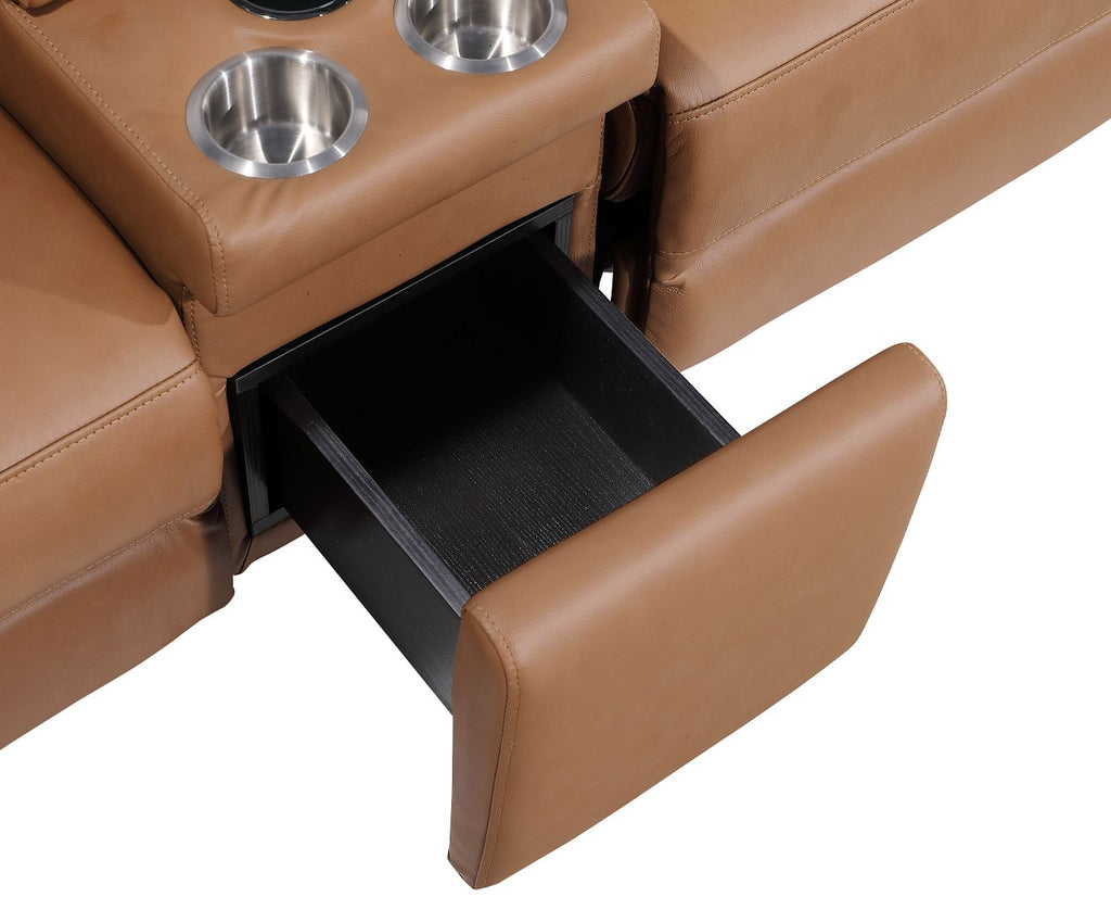 1246 Divanitalia 10-Piece U-Shaped Modular Power Reclining Sectional Sofa with 4 Power Recliners and Power Headrests - Top Grain Italian Leather