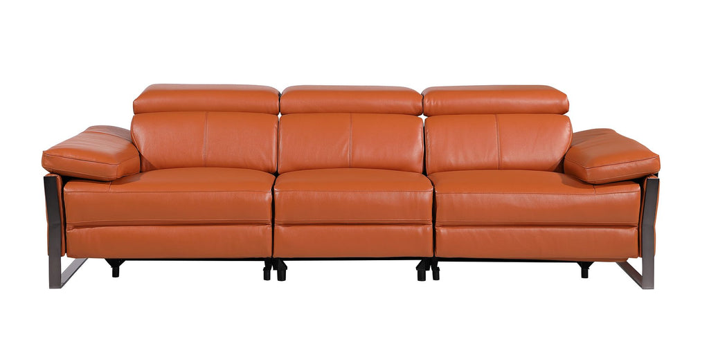 1246 Divanitalia Modular Power Dual Reclining Sofa and Loveseat Set with Power Headrests - Top Grain Italian Leather - Camel - SKU 1246-CAMEL-5.4-HT-2PC - view 5