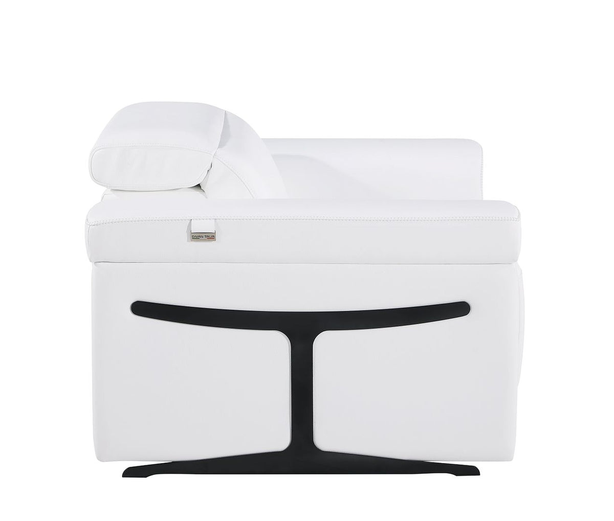 1126 Divanitalia Top Grain Italian Leather Power Reclining Chair with Power Headrests - White - SKU 1126-WHITE-CH - view 4