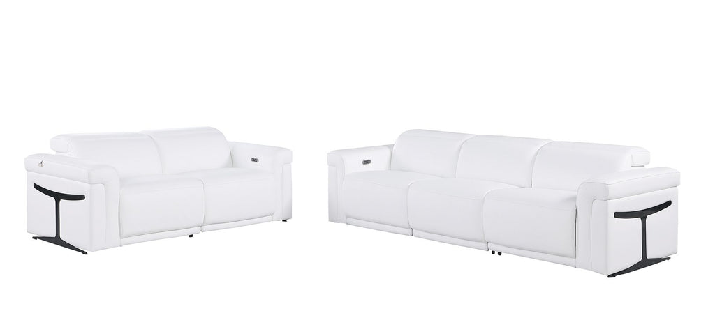 1126 Divanitalia 5-Piece Modular Power Reclining Sofa and Loveseat Set in Top Grain Italian Leather with 4 Power Recliners & Power Headrests - White - SKU 1126-WHITE-5.4-HT-2PC - view 3