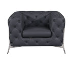 970 Divanitalia 3-Piece Sofa Set in Top-grain Italian Leather - Dark Grey - SKU 970- DARK GRAY 3PC (S/L/CH) - GROUP - view 5