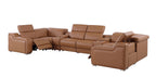 1116 Divanitalia 8-Piece U-Shaped Sectional Sofa in Top Grain Italian Leather with 2 Power Recliners & Power Headrests - Cognac - SKU 1116-COGNAC-8PC-2PWR-U-SECTIONAL-GROUP - view 5