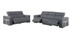 1126 Divanitalia 5-Piece Modular Power Reclining Sofa and Loveseat Set in Top Grain Italian Leather with 4 Power Recliners & Power Headrests - Dark Grey - SKU 1126-DK_GREY-5.4-HT-2PC - view 4