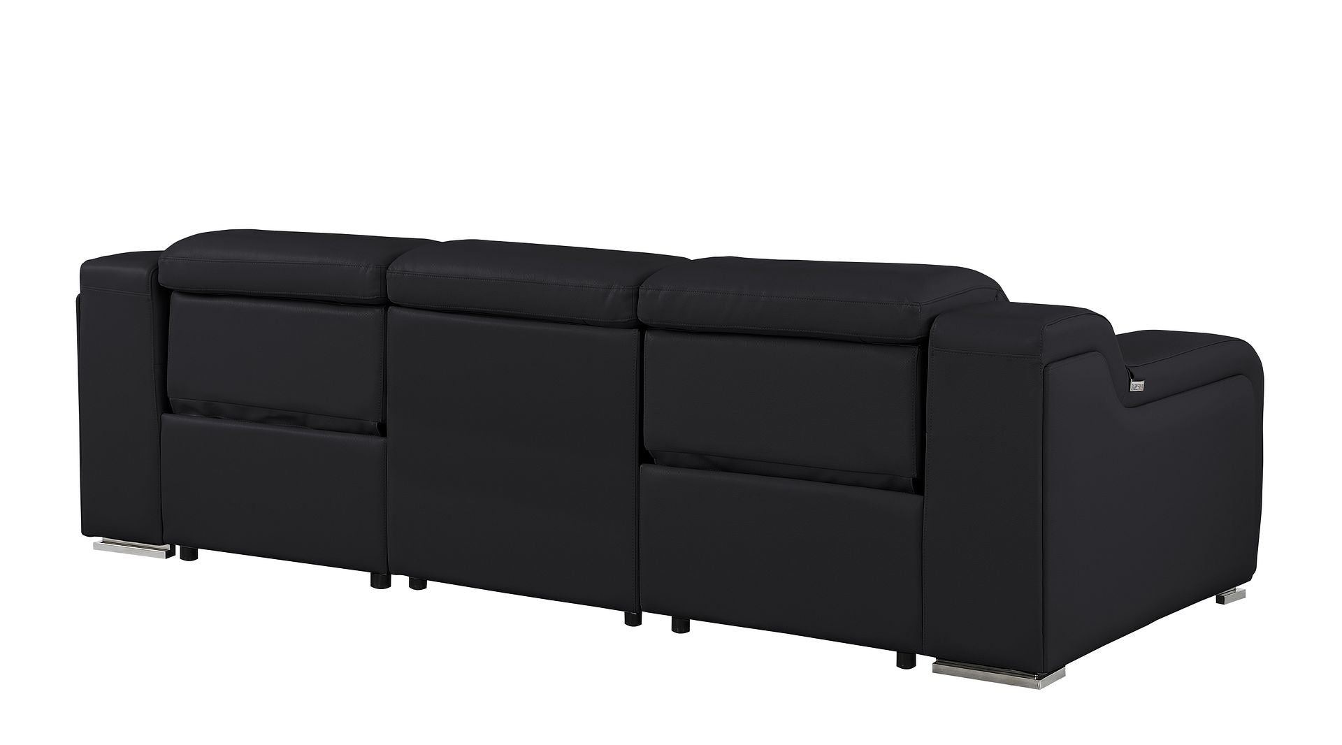 1116 Divanitalia 3-Piece Modular Power Reclining Sofa in Top Grain Italian Leather with 2 Power Recliners & Power Headrests