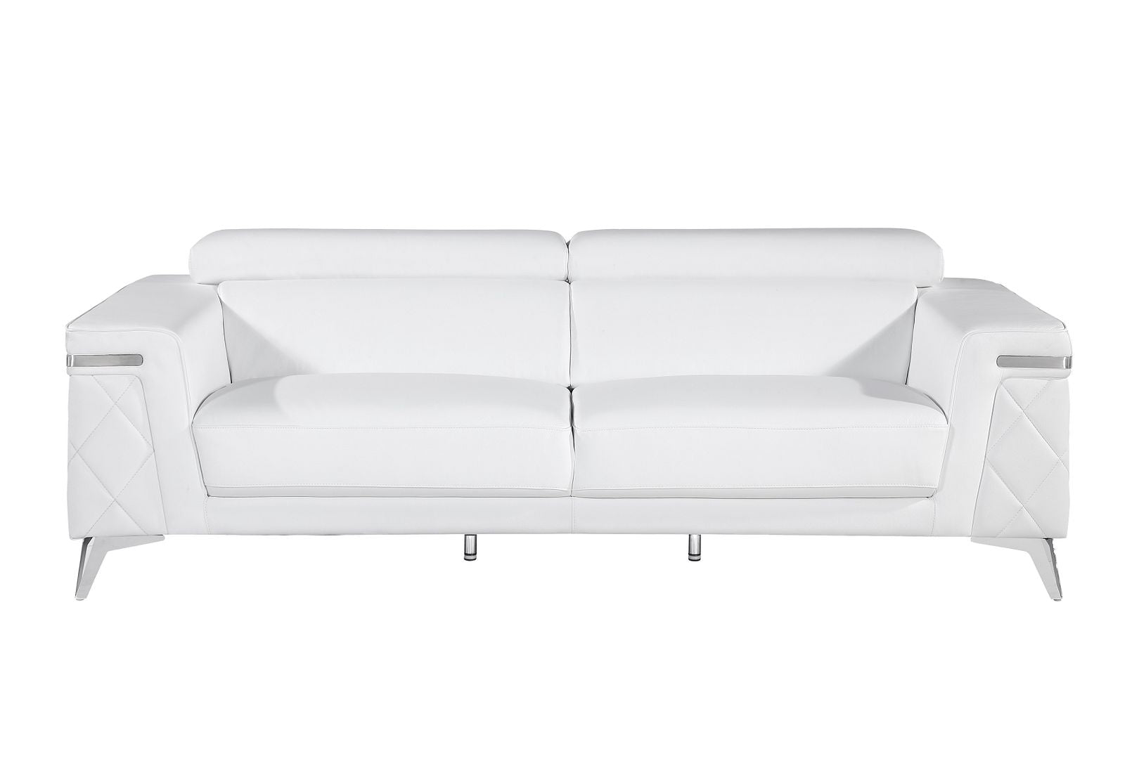 1140 Divanitalia Sofa with Adjustable Headrest in Top-grain Italian Leather - White