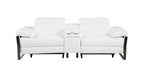1246 Divanitalia Top Grain Italian Leather Console Loveseat with Power Headrest - White - SKU 1246-WHITE-3.2-HT - view 3