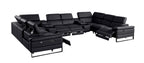 1246 Divanitalia 10-Piece U-Shaped Modular Power Reclining Sectional Sofa with 4 Power Recliners and Power Headrests - Top Grain Italian Leather