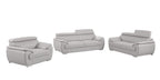 4571 Modern Genuine Leather 3-Piece Sofa Set - Light Grey - SKU 4571-LV LIGHT GREY 3PC (S/L/C) - GROUP - view 2