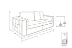 1140 Divanitalia Loveseat with Adjustable Headrest in Top-grain Italian Leather
