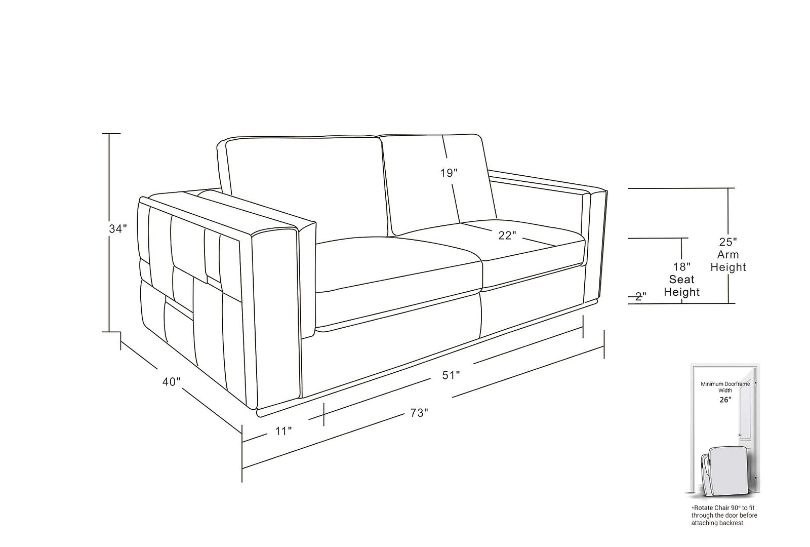 1140 Divanitalia Loveseat with Adjustable Headrest in Top-grain Italian Leather