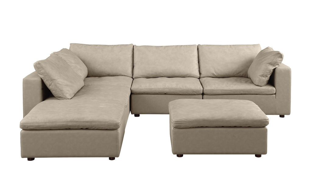 1100 Divanitalia 6-Piece Left Arm Facing 3-Seat Sectional Sofa - Top-grain Italian Leather