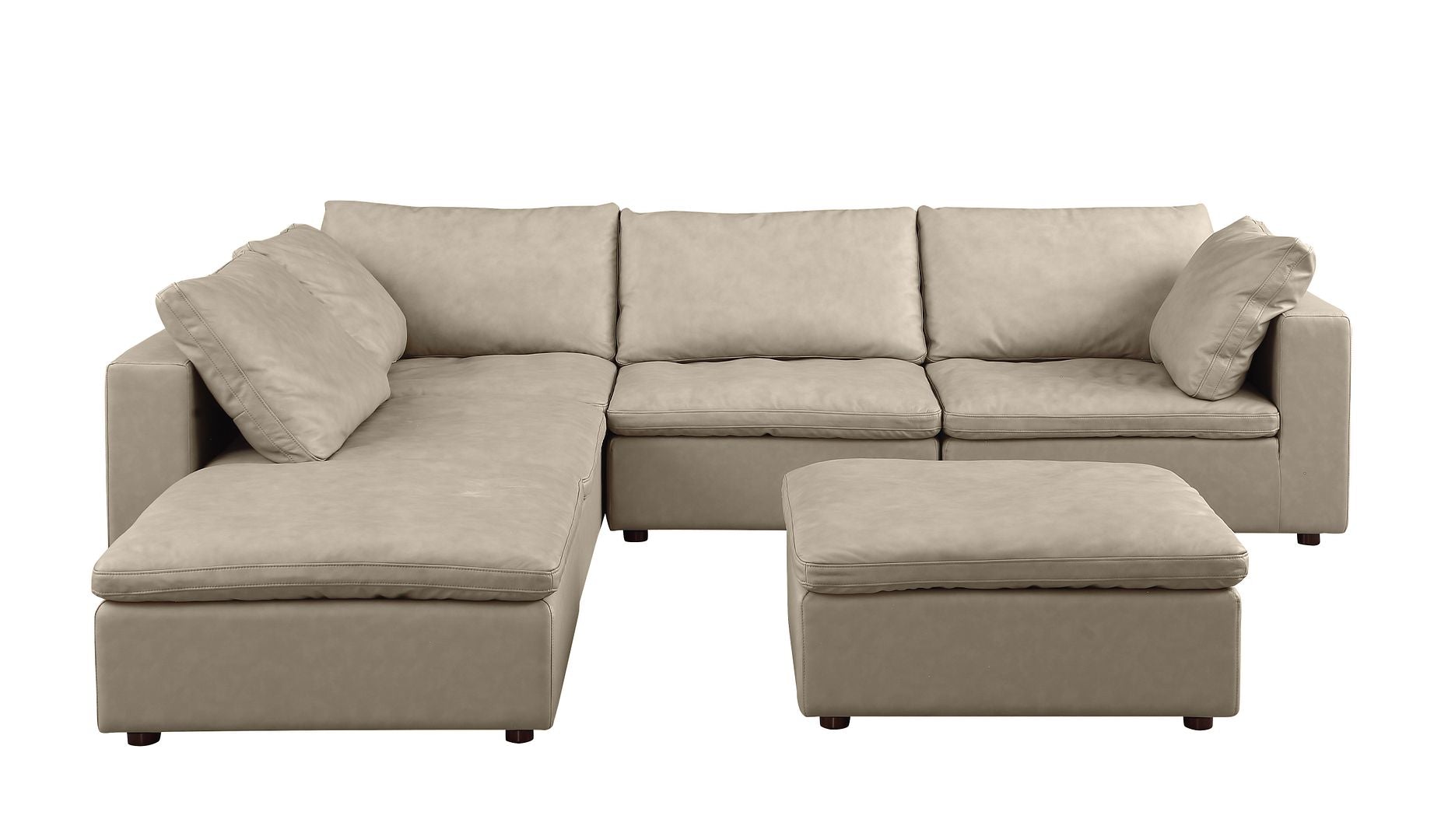 1100 Divanitalia 6-Piece Left Arm Facing 3-Seat Sectional Sofa - Top-grain Italian Leather