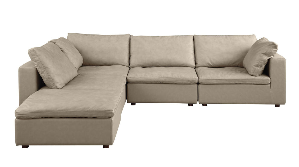 1100 Divanitalia 5-Piece Right Arm Facing 4-Seat Sectional Sofa - Top-grain Italian Leather