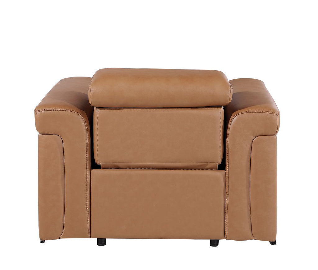 1126 Divanitalia Top Grain Italian Leather Power Reclining Chair with Power Headrests - Cognac - SKU 1126-COGNAC-CH - view 7