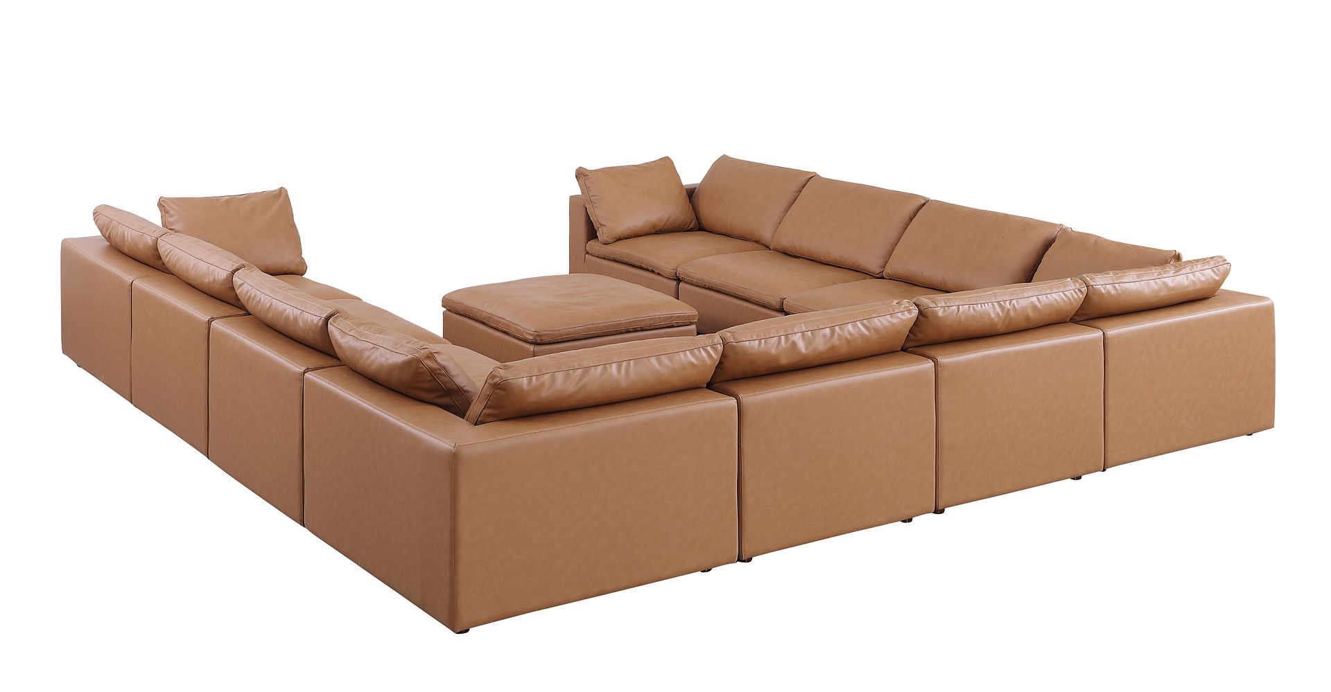 1100 Divanitalia 11-Piece U-Shaped Sectional Sofa in Top-grain Italian Leather