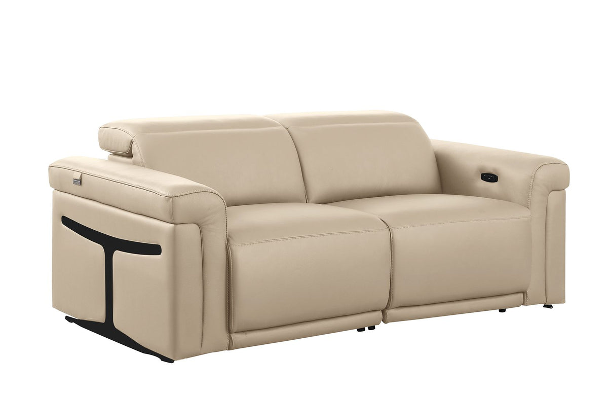 1126 Divanitalia 2-Piece Modular Power Reclining Loveseat in Top Grain Italian Leather with 2 Power Recliners & Power Headrests - Beige - SKU 1126-BEIGE-2.2-HT - view 4