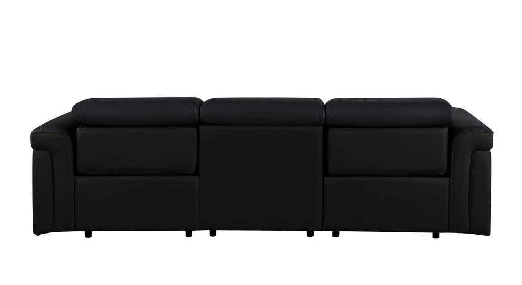 1126 Divanitalia 3-Piece Modular Power Reclining Sofa in Top Grain Italian Leather with 2 Power Recliners & Power Headrests - Black - SKU 1126-BLACK-3.2-S-HT - view 7