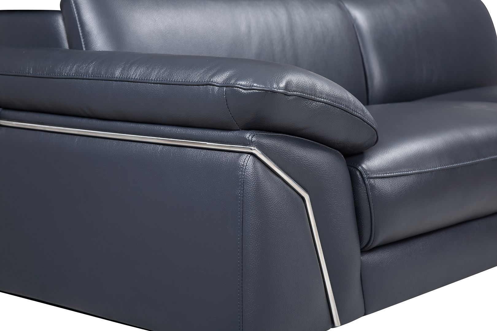 727 Divanitalia Right Arf Facing Sectional Sofa with Adjustable Headrest in Top-grain Italian Leather