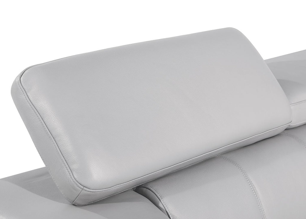415 Divanitalia Sofa with Adjustable Headrest in Top-grain Italian Leather - Light Grey - SKU 415-S-LIGHT GRAY - view 9