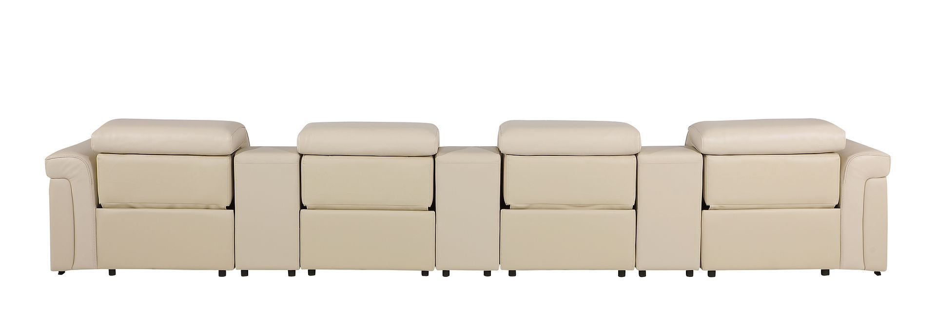 1126 Divanitalia 7-Piece Modular Power Reclining Sofa in Top Grain Italian Leather with 4 Power Recliners & Power Headrests - Beige - SKU 1126-BEIGE-7.4-HT - view 6