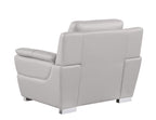 4572 Modern Genuine Leather Chair - Light Grey - SKU 4572-CH-LT-GREY - view 4