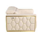 1111 Divanitalia Loveseat with Adjustable Headrest in Top-grain Italian Leather - Cream - SKU 1111-BEIGE-L - view 5