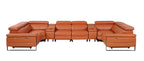 1246 Divanitalia 8-Piece U-Shaped Modular Power Reclining Sectional Sofa with 4 Power Recliners and Power Headrests - Top Grain Italian Leather