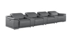 2679 Genuine Leather Sofa with 4 Power Recliners, Power Headrests & 3 Storage Consoles