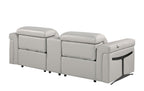 1126 Divanitalia 3-Piece Modular Power Reclining Loveseat in Top Grain Italian Leather with 2 Power Recliners & Power Headrests
