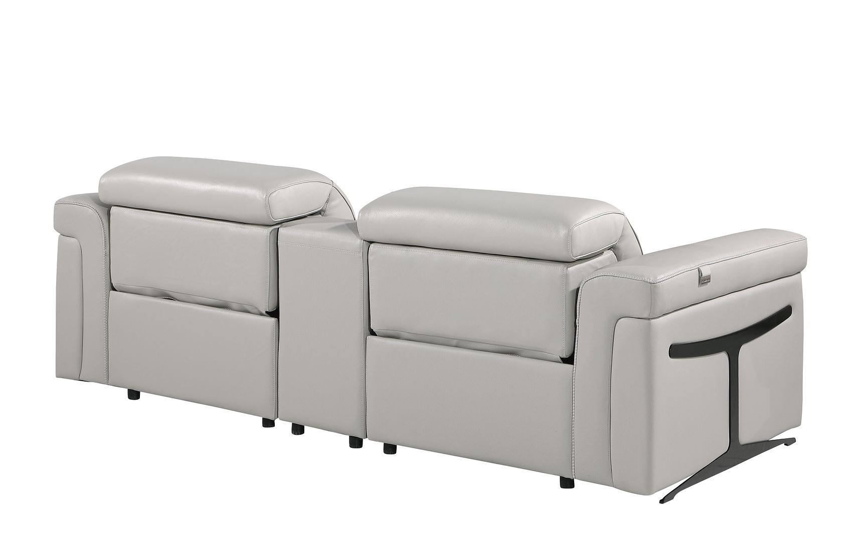 1126 Divanitalia 3-Piece Modular Power Reclining Loveseat in Top Grain Italian Leather with 2 Power Recliners & Power Headrests