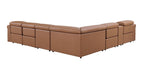 1126 Divanitalia 7-Piece L-Shaped Sectional Sofa in Top Grain Italian Leather with 4 Power Recliners & Power Headrests - Cognac - SKU 1126-COGNAC-SEC-7PC-4PWR-SECTIONAL-GROUP - view 7