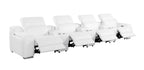 1116 Divanitalia 7-Piece Modular Power Reclining Sofa in Top Grain Italian Leather with 4 Power Recliners & Power Headrests - White - SKU 1116-WHITE-S-7.4-HT - view 5