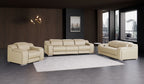 1116 Divanitalia 6-Piece Modular Power Reclining Sofa, Loveseat & Chair Set in Top Grain Italian Leather with 5 Power Recliners & Power Headrests - Beige - SKU 1116-BEIGE-6.5-HT-3PC
