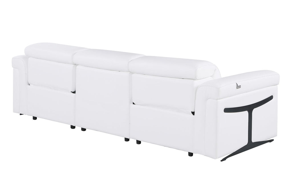 1126 Divanitalia 3-Piece Modular Power Reclining Sofa in Top Grain Italian Leather with 2 Power Recliners & Power Headrests