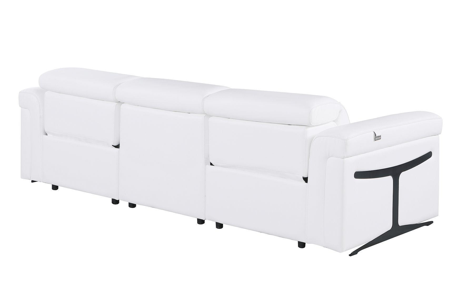1126 Divanitalia 3-Piece Modular Power Reclining Sofa in Top Grain Italian Leather with 2 Power Recliners & Power Headrests